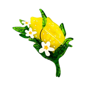 Large Lemon and Flowers Hair Claw Clip