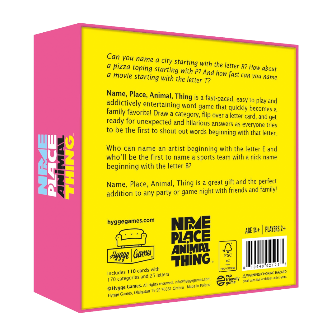 Name, Place, Animal, Thing - Card Game