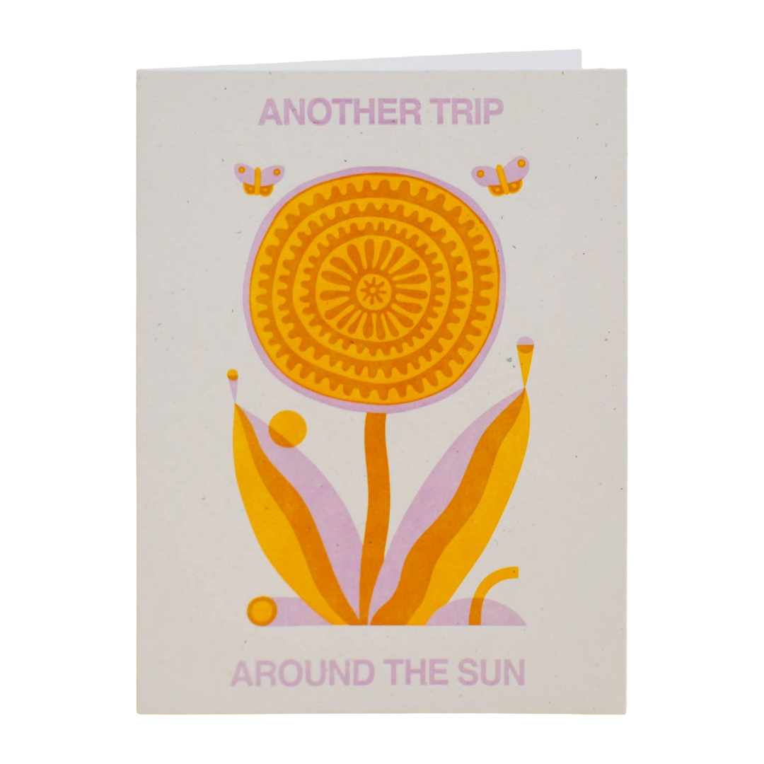 Another Trip Around the Sun Letterpress Birthday Card