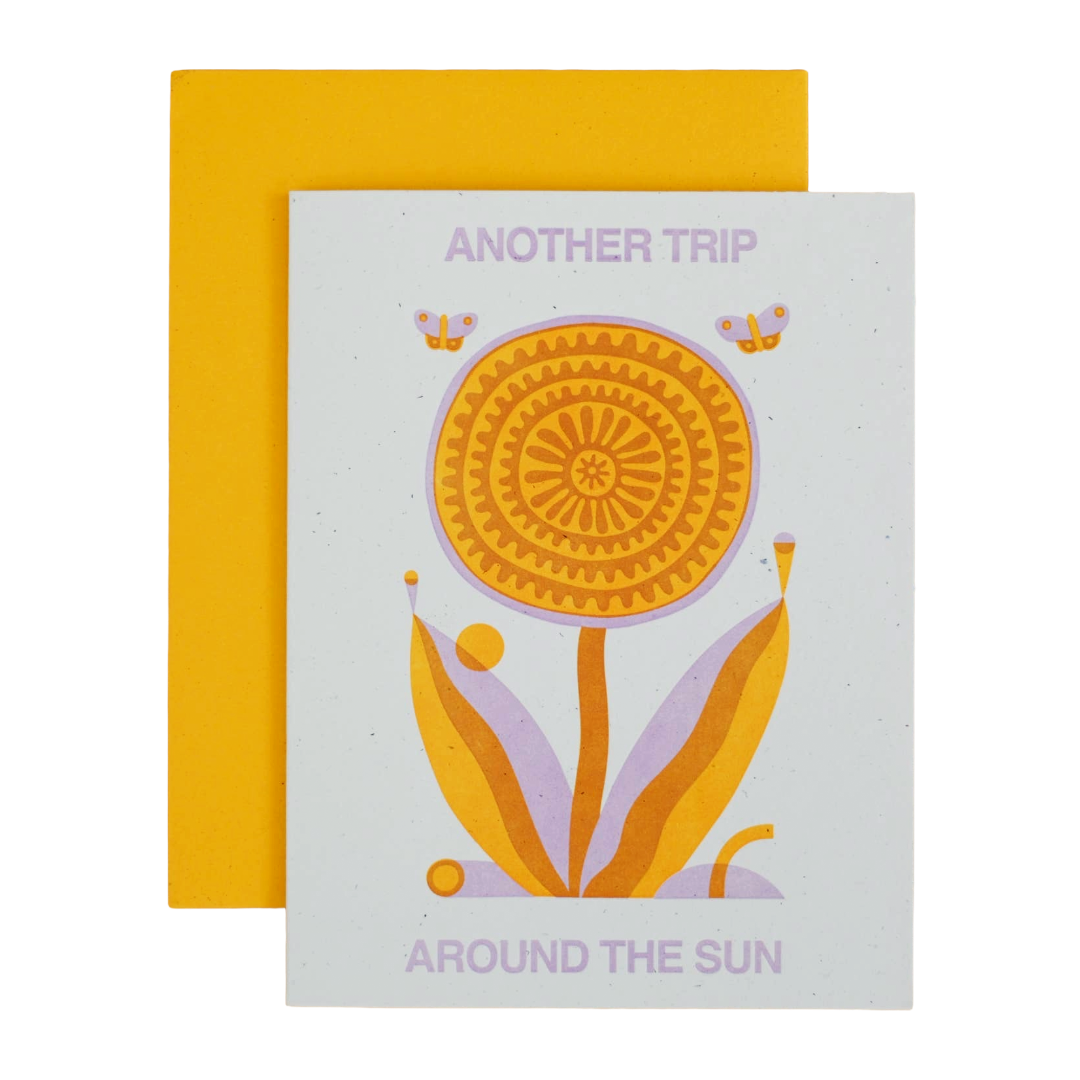 Another Trip Around the Sun Letterpress Birthday Card