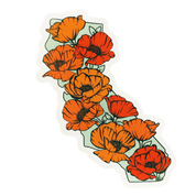 3" x 5" California Full of Poppies Vinyl Sticker (Large)