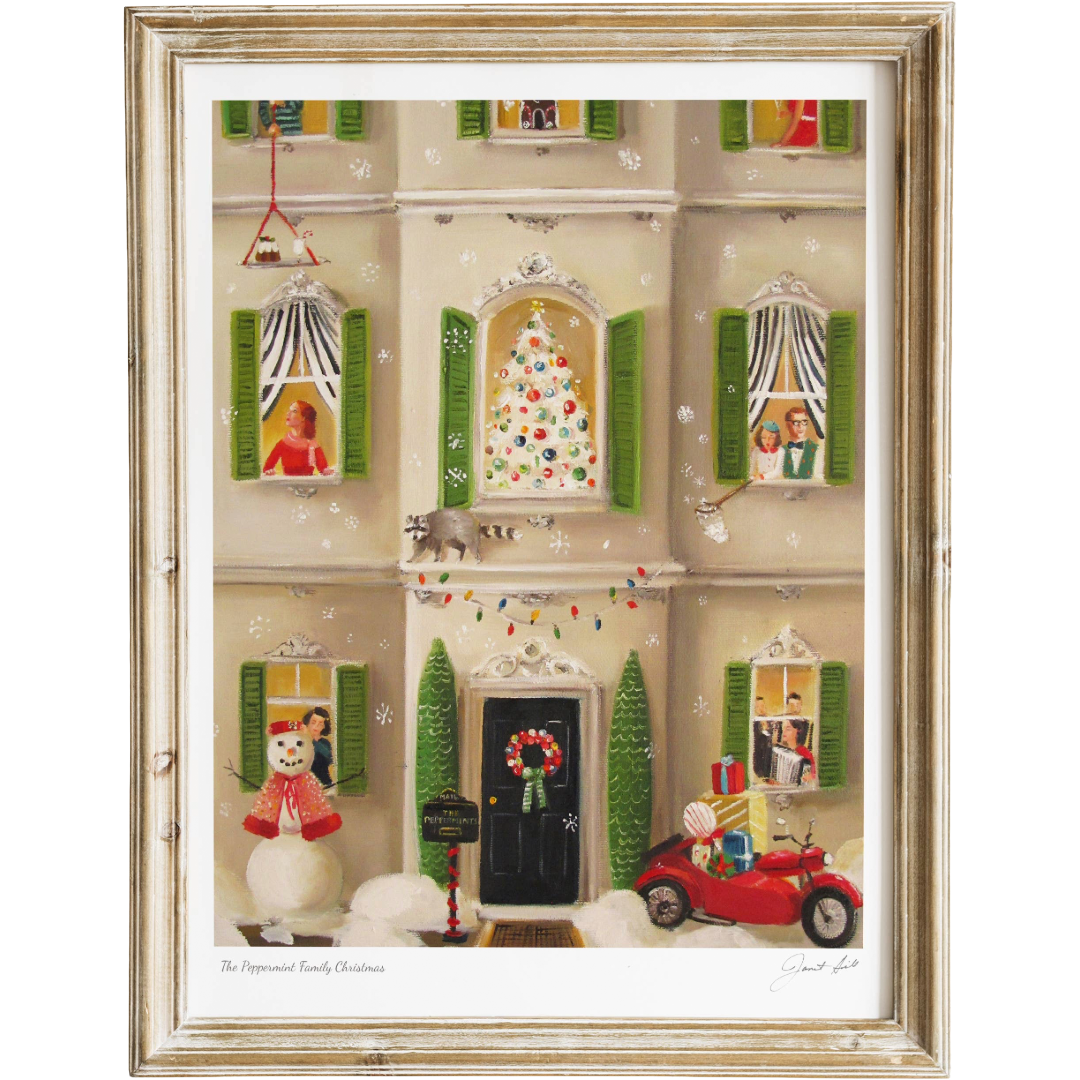 Peppermint Family Christmas Art Print - 8.5" X 11"