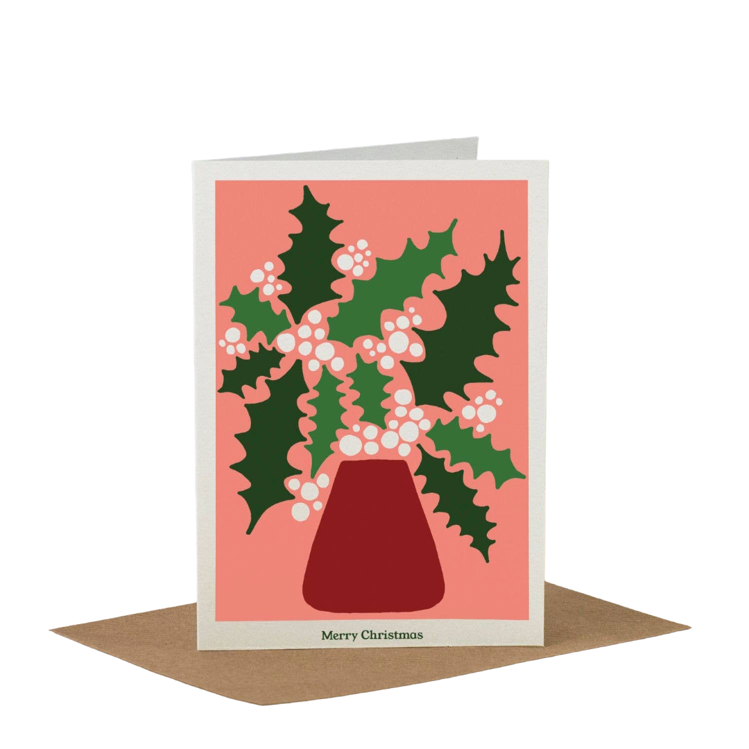 Christmas Plant Card - Holly