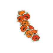 California Full of Poppies Vinyl Sticker: (Regular) 2x3