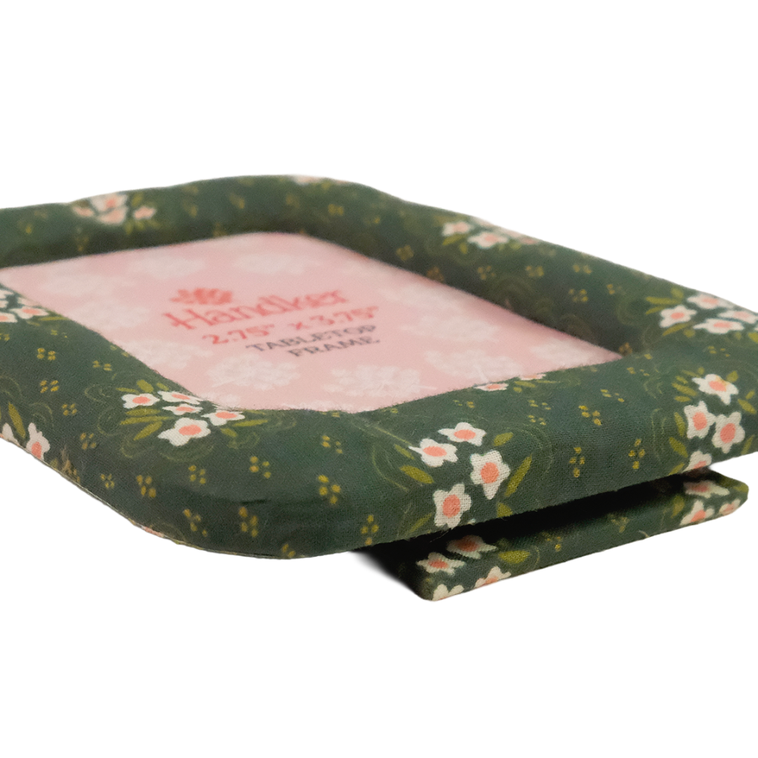 Green Pearl Fabric Desktop Frame 2.75"x3.75"