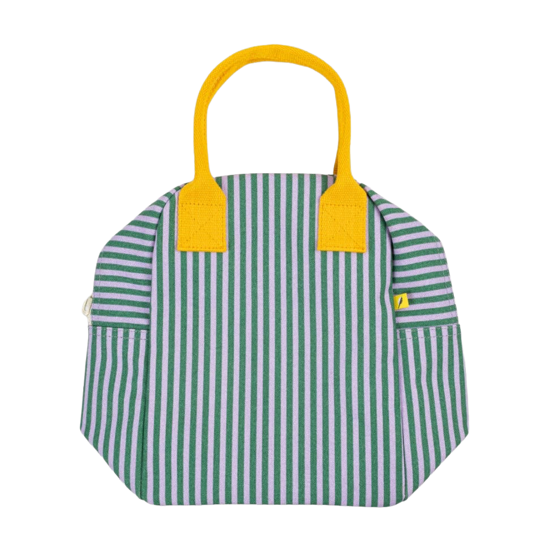 Candy Stripe Grass Zipper Lunch Bag