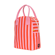 Awning Stripe Pink Zipper Lunch Bag
