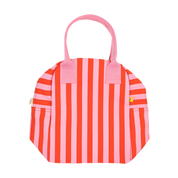 Awning Stripe Pink Zipper Lunch Bag