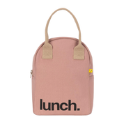'Lunch' Mauve / Pink Organic Cotton Zipper Lunch Bag
