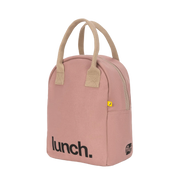 'Lunch' Mauve / Pink Organic Cotton Zipper Lunch Bag