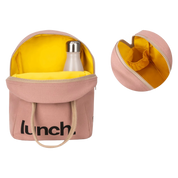 'Lunch' Mauve / Pink Organic Cotton Zipper Lunch Bag