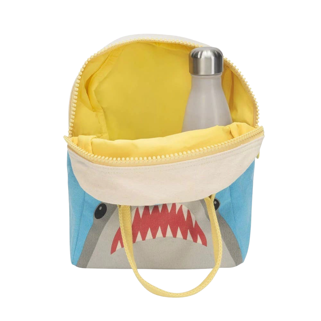Shark Organic Cotton Zipper Lunch Bag