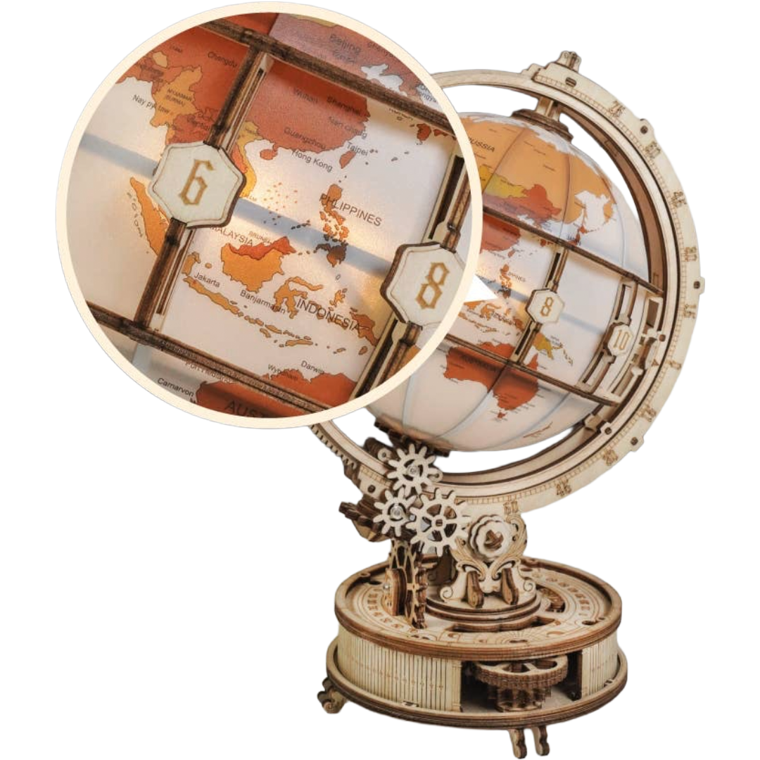 Luminous Globe: DIY Wooden Puzzle