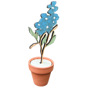 Hand Painted Wooden Flower- Larkspur