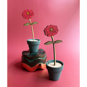 Hand Painted Wooden Flower- Zinnia