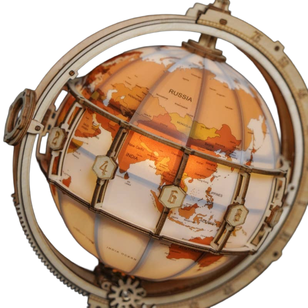 Luminous Globe: DIY Wooden Puzzle