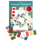 Holly Wreath Watercolor Painting Kit