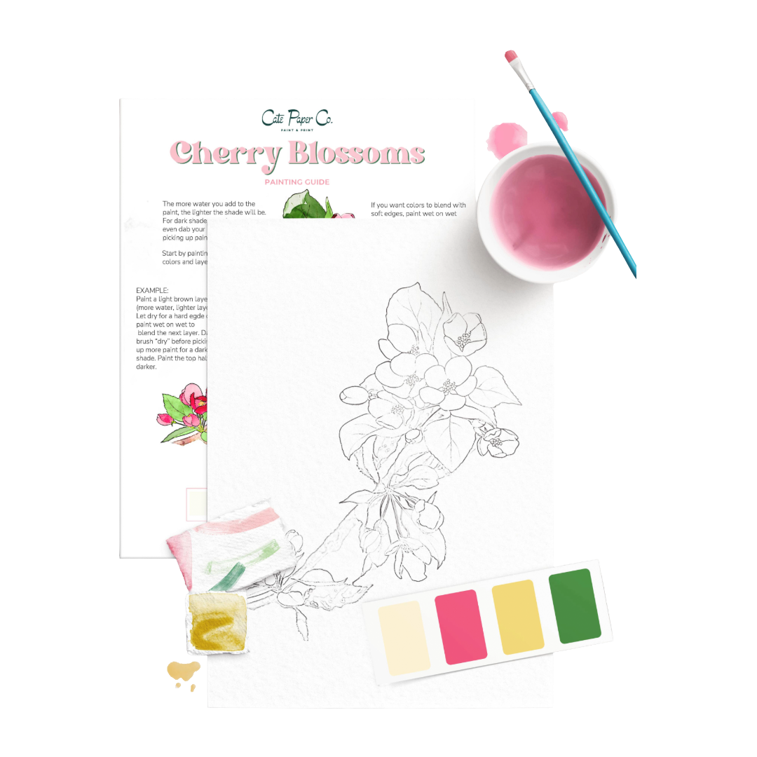 Cherry Blossoms Watercolor Painting Kit