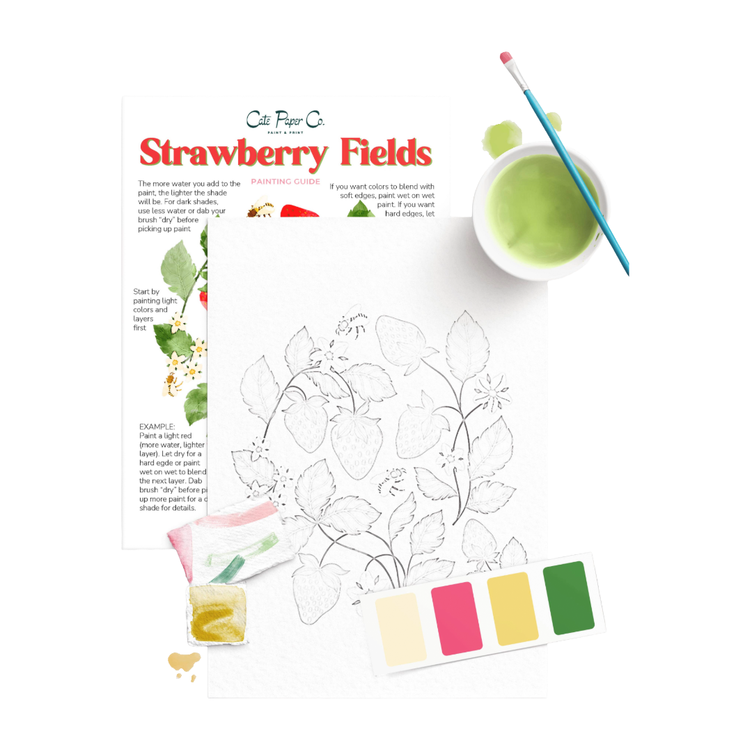 Strawberry Fields Watercolor Painting Kit