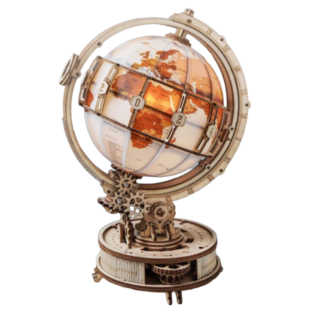 Luminous Globe: DIY Wooden Puzzle