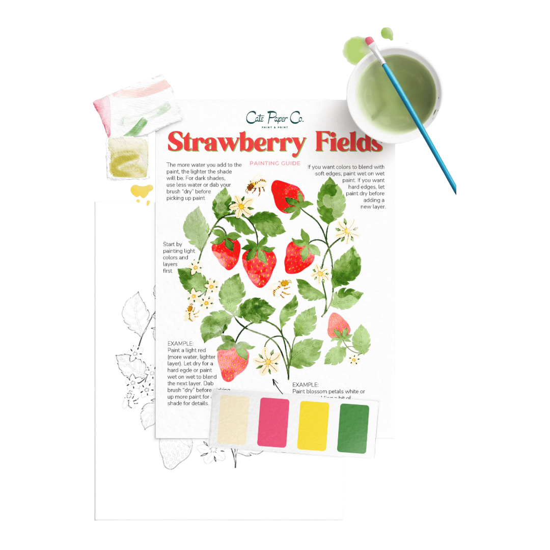 Strawberry Fields Watercolor Painting Kit