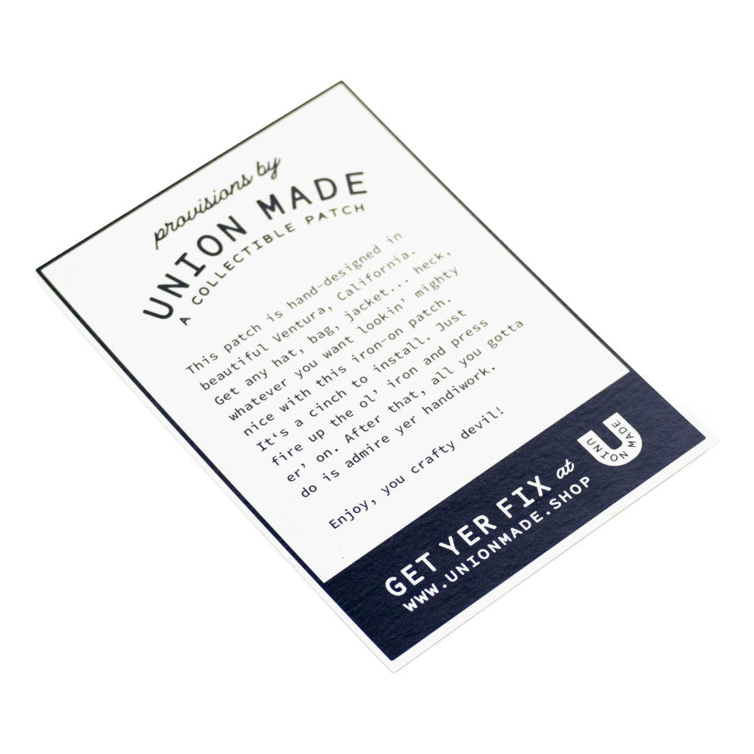 Support Your Local Surf Shop Iron on Patch - Blue & White