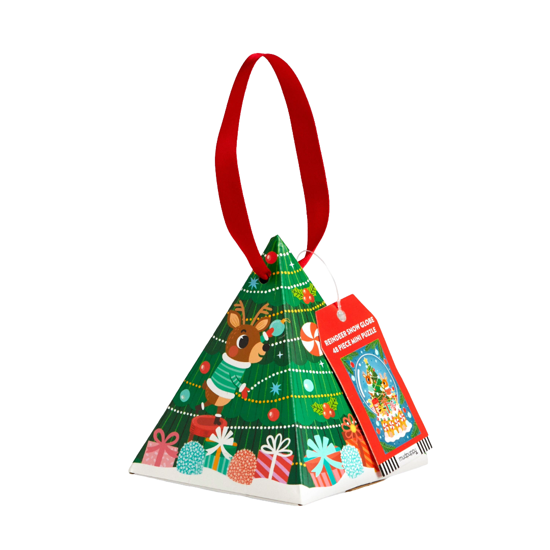 Reindeer Snow Globe 48 Piece Mini Puzzle Ornament