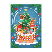 Reindeer Snow Globe 48 Piece Mini Puzzle Ornament