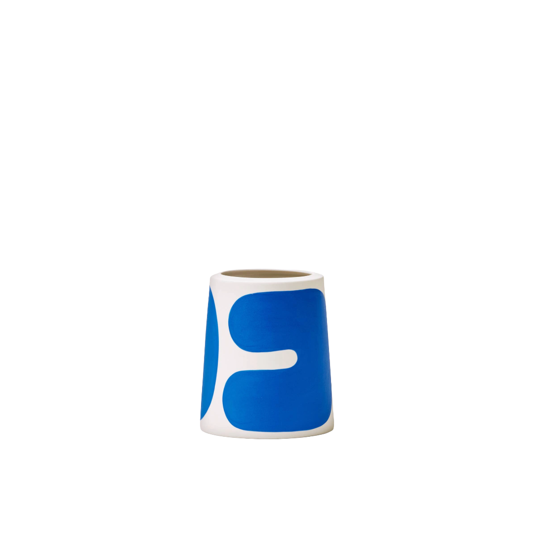 Cobalt Color Block Pillar Vase