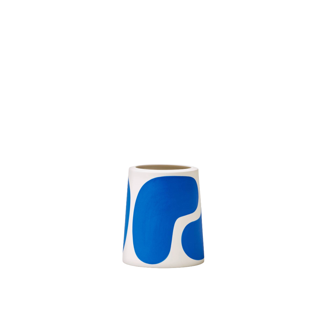 Cobalt Color Block Pillar Vase