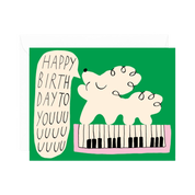 Happy Birthday To You Dog & Keyboard' Kids Greeting Card