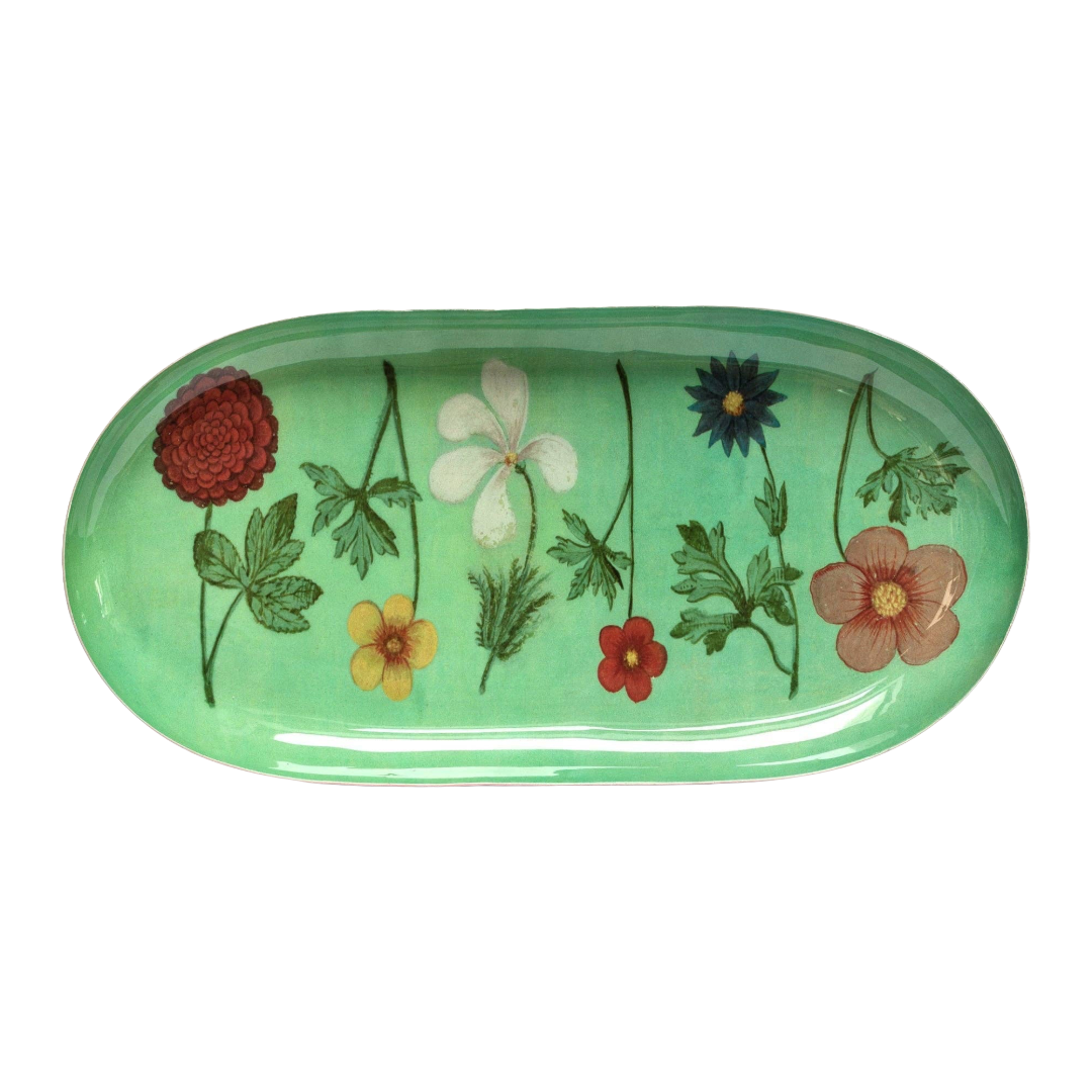 Festival of Flowers - An Oval Enamel Tray