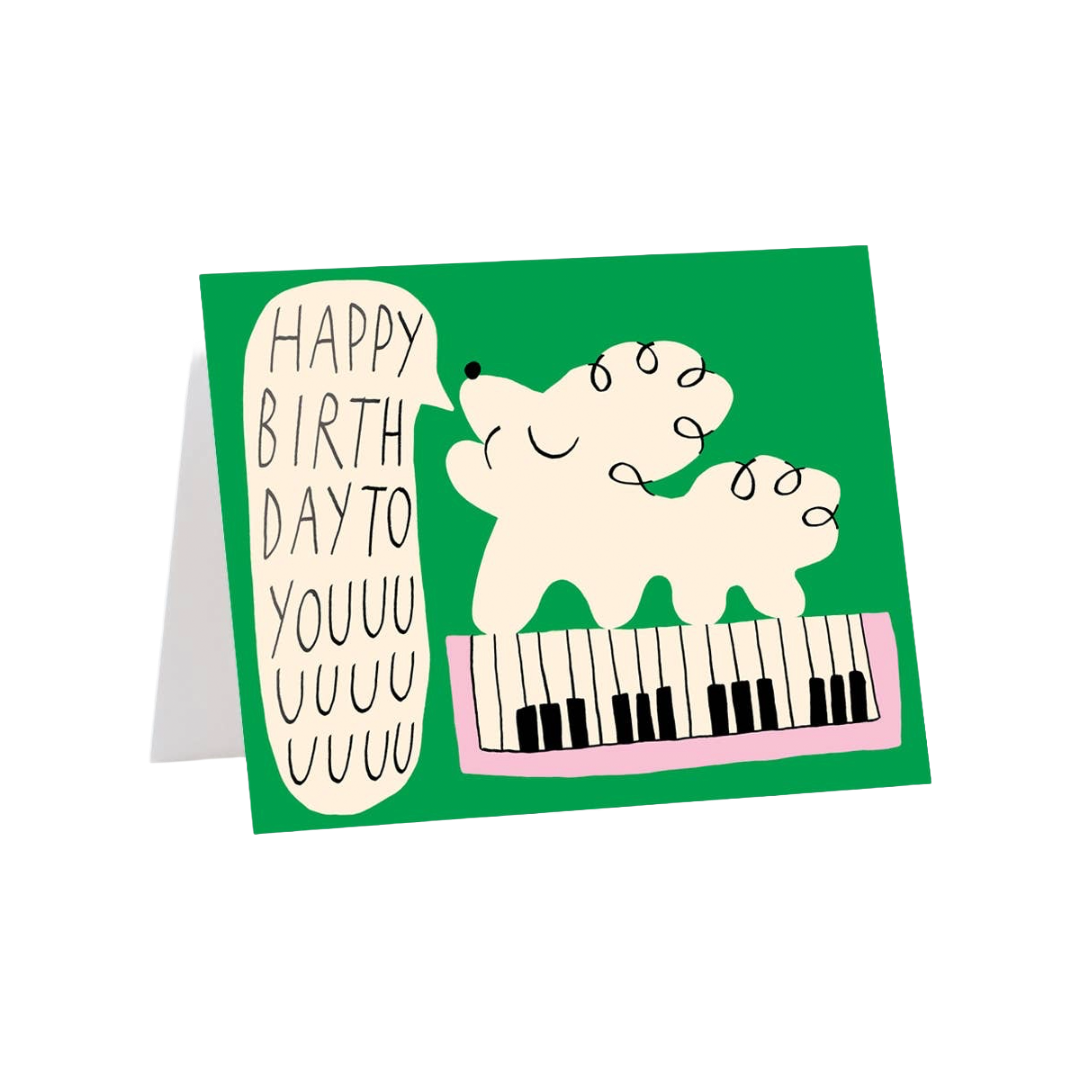 Happy Birthday To You Dog & Keyboard' Kids Greeting Card
