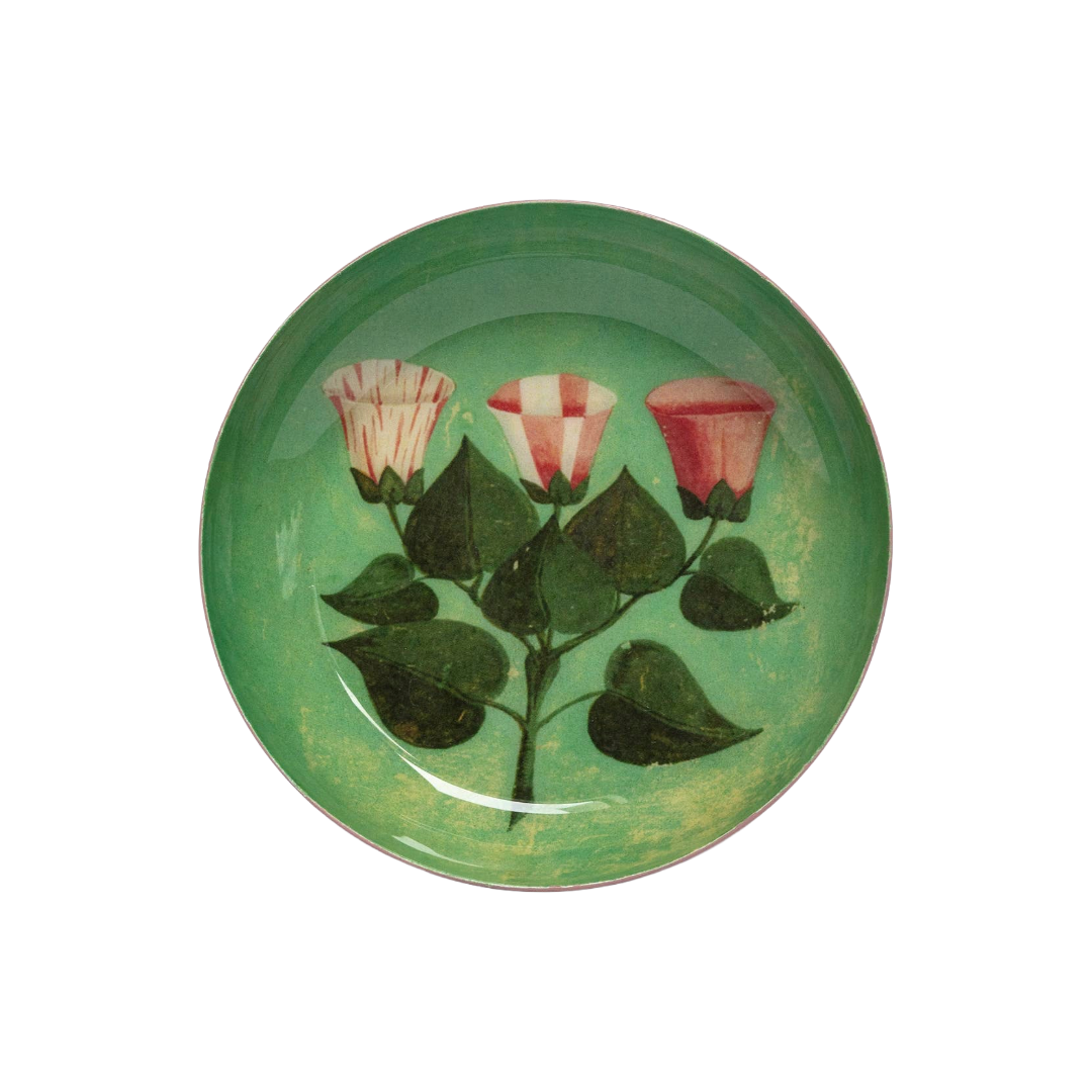 Festival of Flowers - A Round Enamel Tray