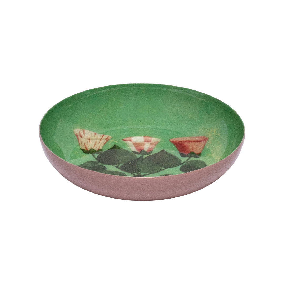 Festival of Flowers - A Round Enamel Tray