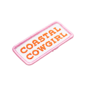Coastal Cowgirl Embroidered Iron on Patch (Pink+Orange)
