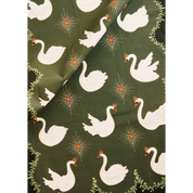 Celestial Swans Green Tea Towel
