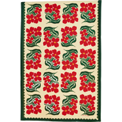 Red and Green Floral Tea Towel