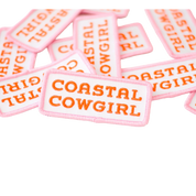 Coastal Cowgirl Embroidered Iron on Patch (Pink+Orange)