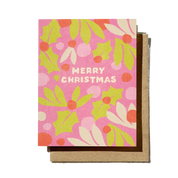 Pink Christmas Greeting Card