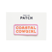 Coastal Cowgirl Embroidered Iron on Patch (Pink+Orange)