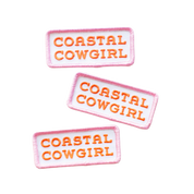 Coastal Cowgirl Embroidered Iron on Patch (Pink+Orange)