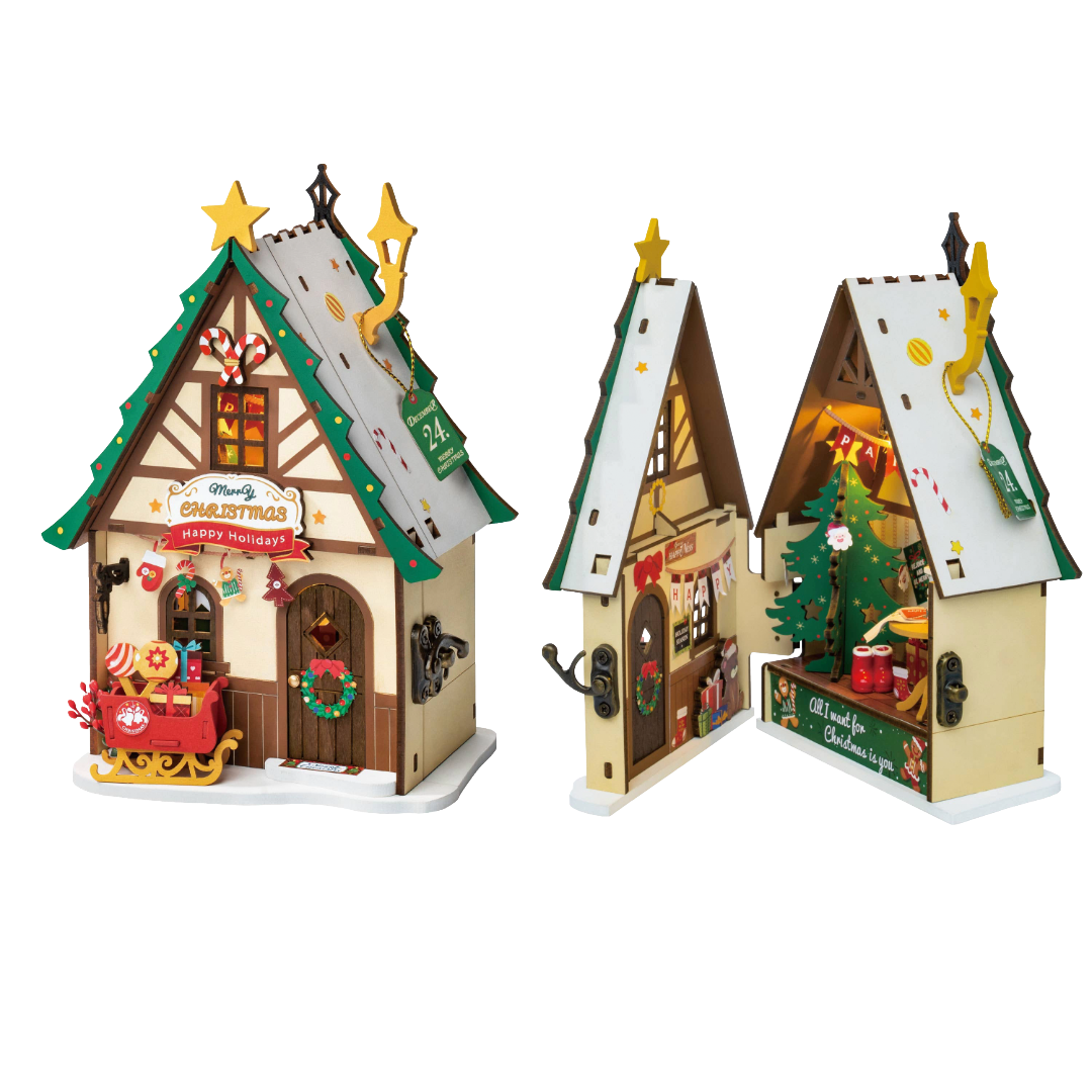 Twinkling Christmas House: DIY Miniature House Kit