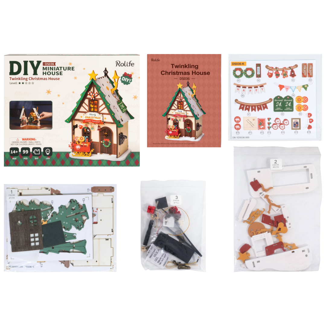 Twinkling Christmas House: DIY Miniature House Kit