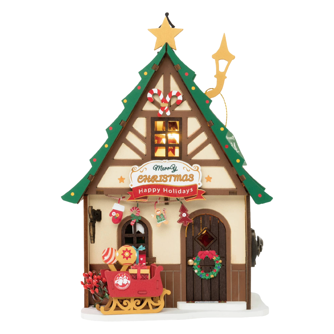Twinkling Christmas House: DIY Miniature House Kit