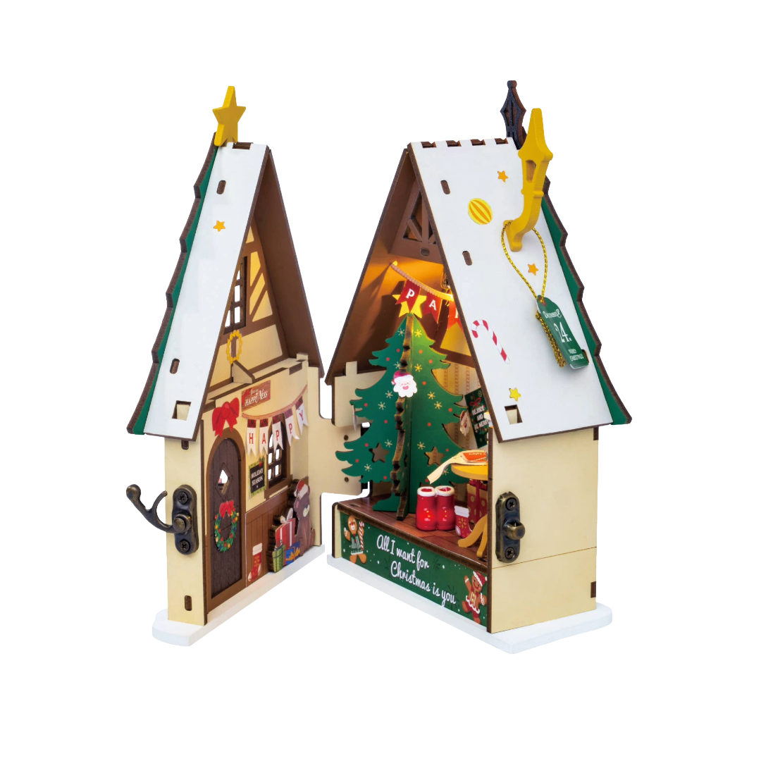 Twinkling Christmas House: DIY Miniature House Kit