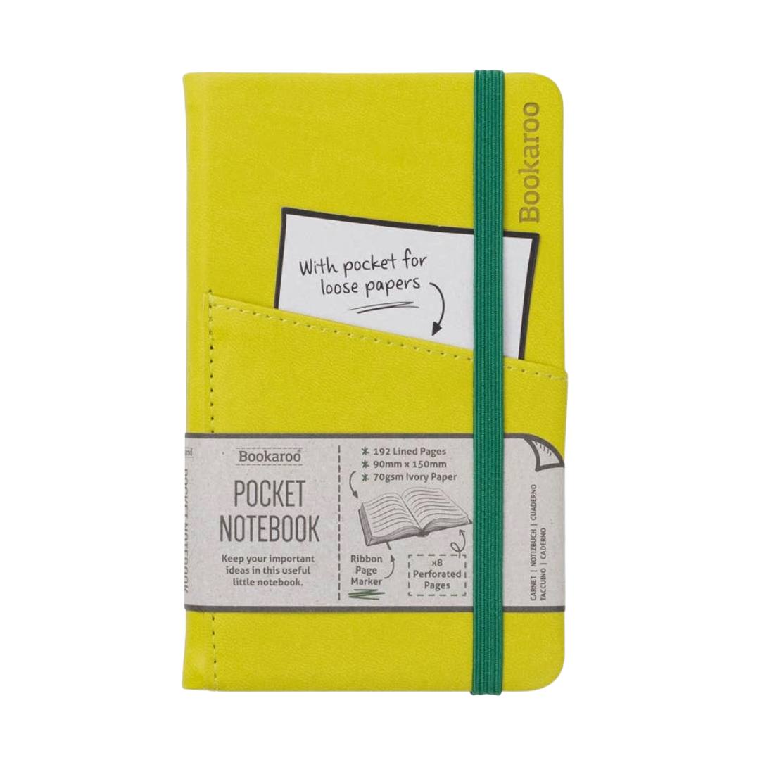 Bookaroo A6 Pocket Notebook - Chartreuse or Brown