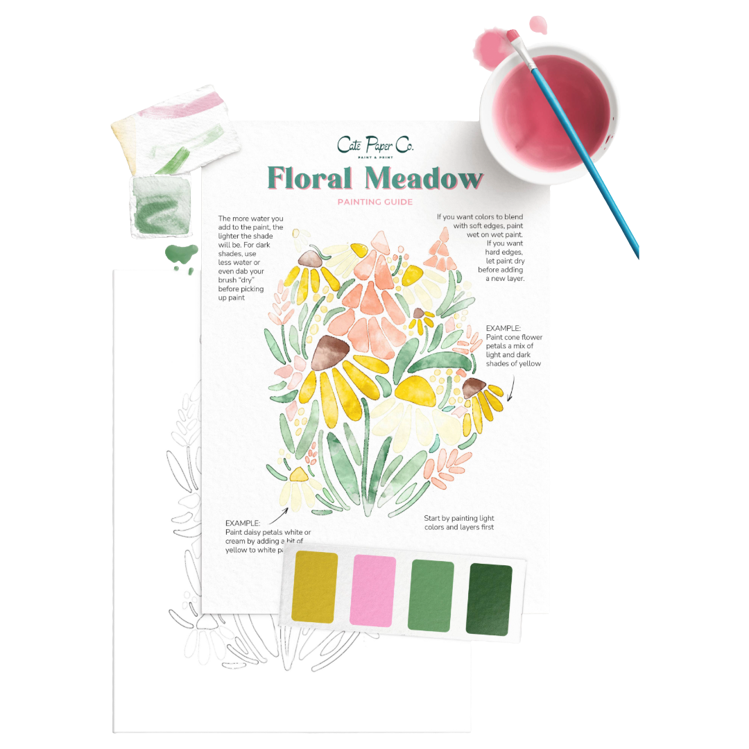 Floral Meadows Watercolor Painting Kit
