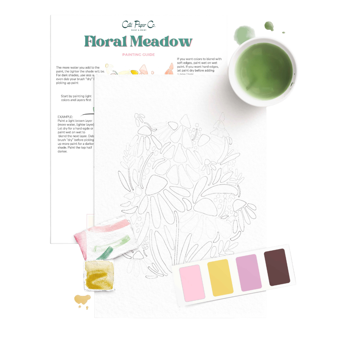 Floral Meadows Watercolor Painting Kit