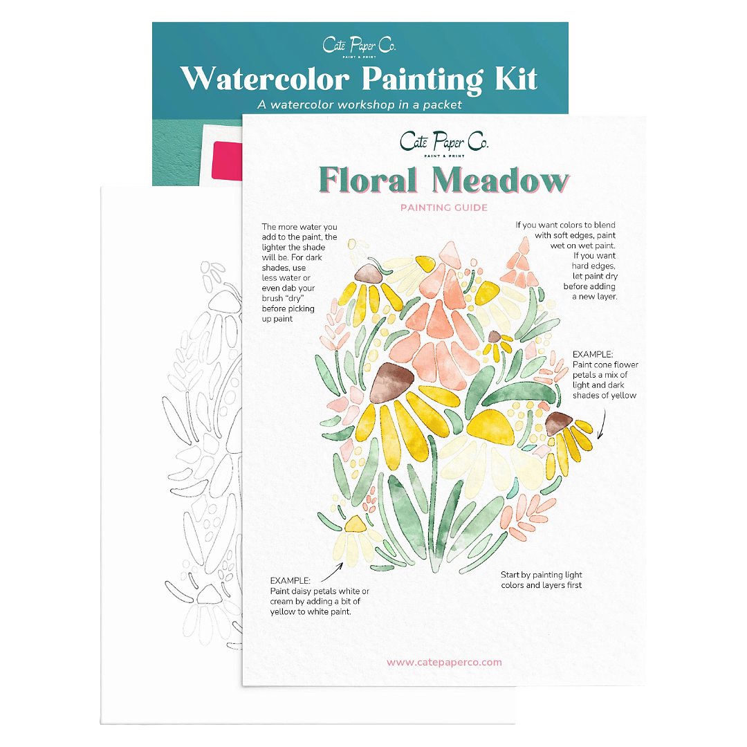 Floral Meadows Watercolor Painting Kit